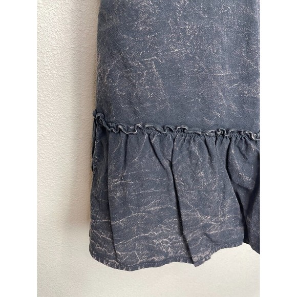 LACAUSA Medium Reina Mini Dress Black Mineral Wash Sleeveless Ruffle Hem New - Picture 8 of 15
